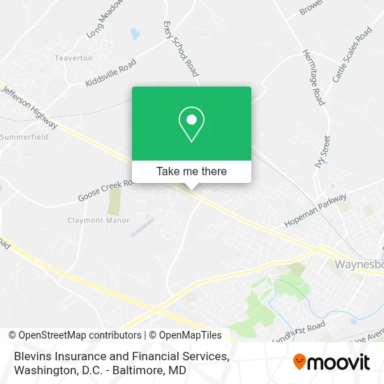 Blevins Insurance and Financial Services map