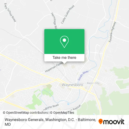 Mapa de Waynesboro Generals