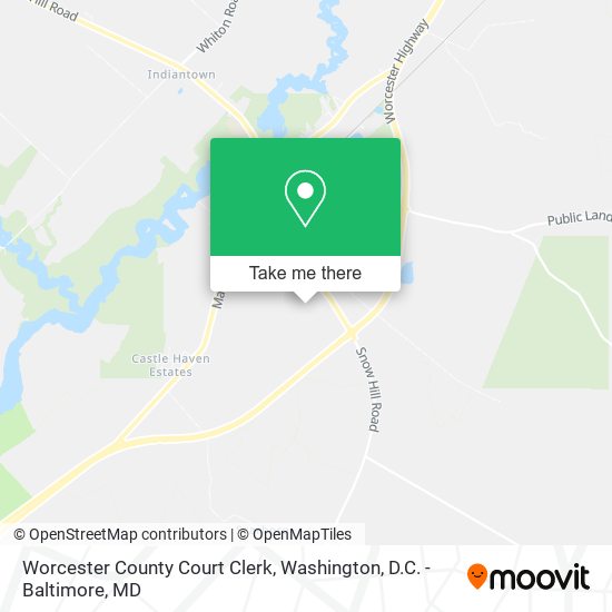 Worcester County Court Clerk map