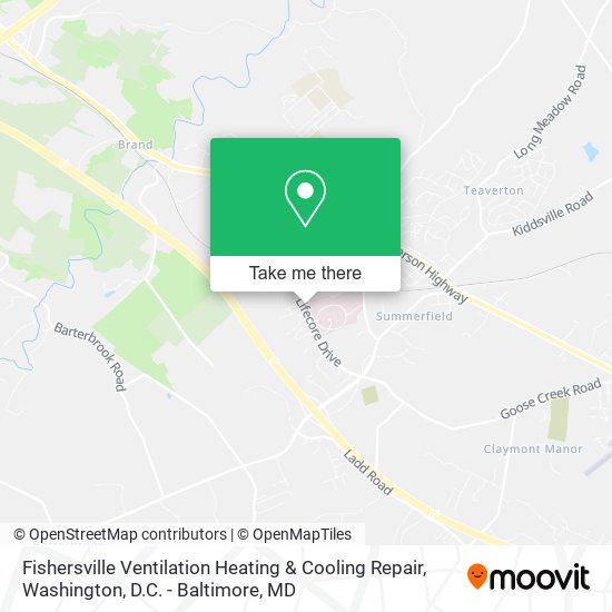 Mapa de Fishersville Ventilation Heating & Cooling Repair