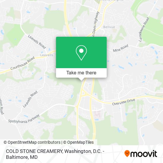 COLD STONE CREAMERY map