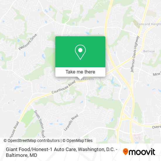 Giant Food/Honest-1 Auto Care map