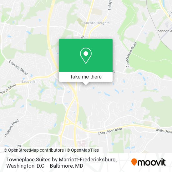 Mapa de Towneplace Suites by Marriott-Fredericksburg