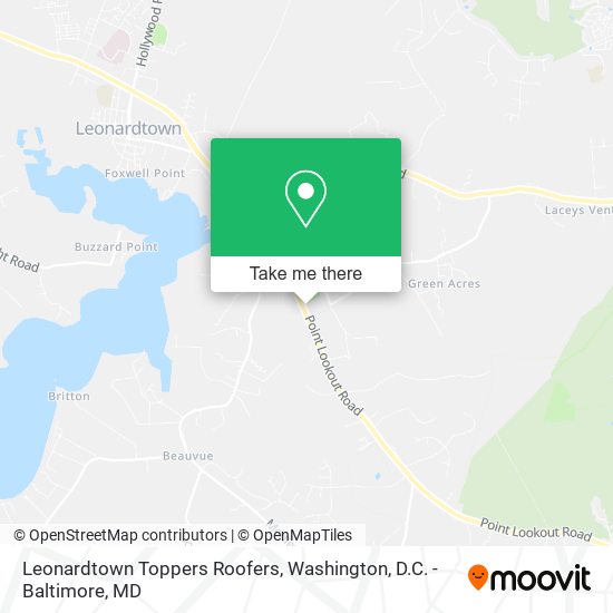 Leonardtown Toppers Roofers map