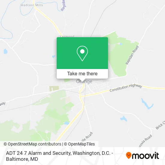 Mapa de ADT 24 7 Alarm and Security