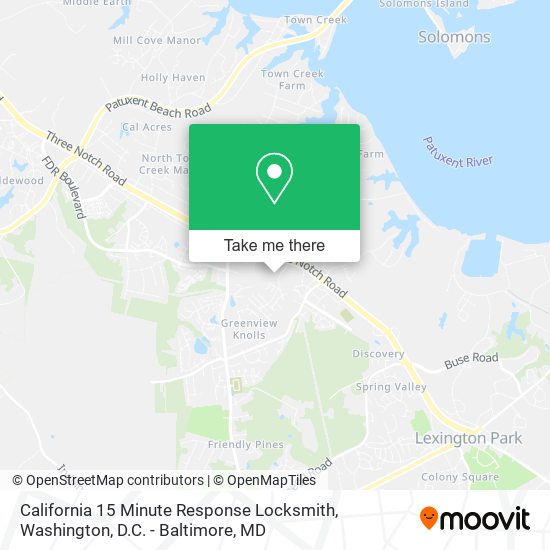 Mapa de California 15 Minute Response Locksmith