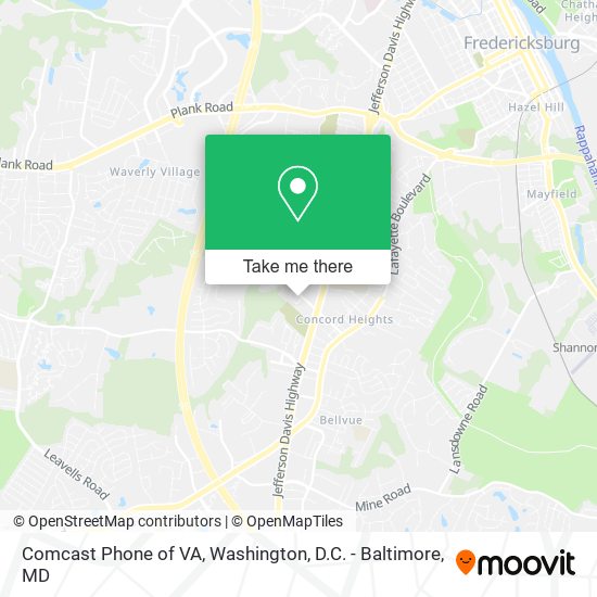 Comcast Phone of VA map