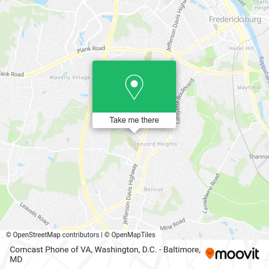 Comcast Phone of VA map