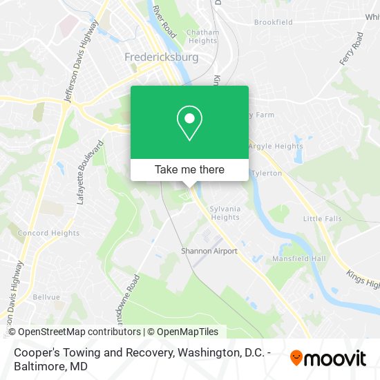 Cooper's Towing and Recovery map