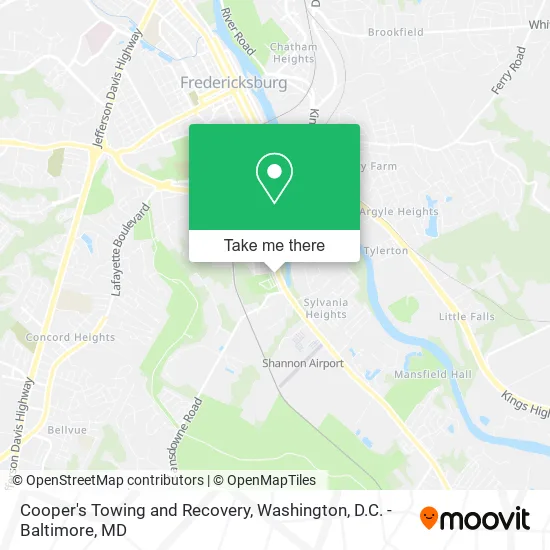 Mapa de Cooper's Towing and Recovery