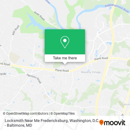 Locksmith Near Me Fredericksburg map
