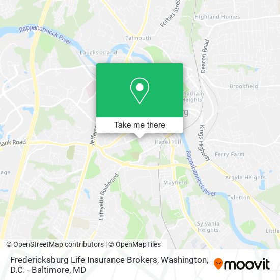Mapa de Fredericksburg Life Insurance Brokers
