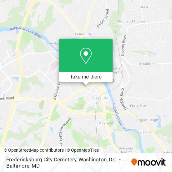 Fredericksburg City Cemetery map