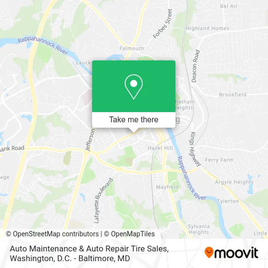Auto Maintenance & Auto Repair Tire Sales map