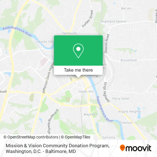 Mapa de Mission & Vision Community Donation Program