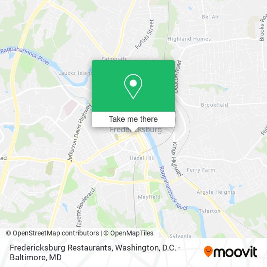Fredericksburg Restaurants map