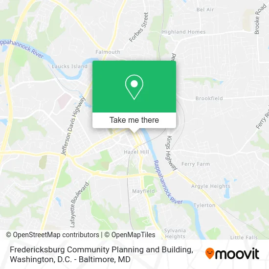 Fredericksburg Community Planning and Building map