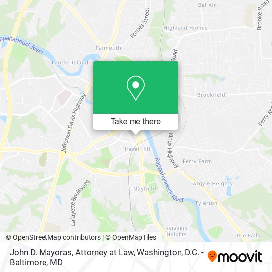 John D. Mayoras, Attorney at Law map
