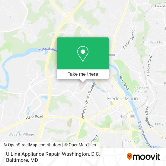 U Line Appliance Repair map