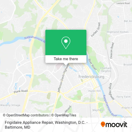 Frigidaire Appliance Repair map
