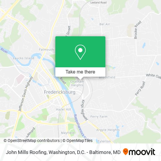 John Mills Roofing map