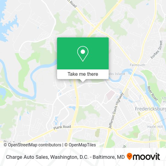 ¿Cómo llegar a Charge Auto Sales en Fredericksburg en autobús, tren o