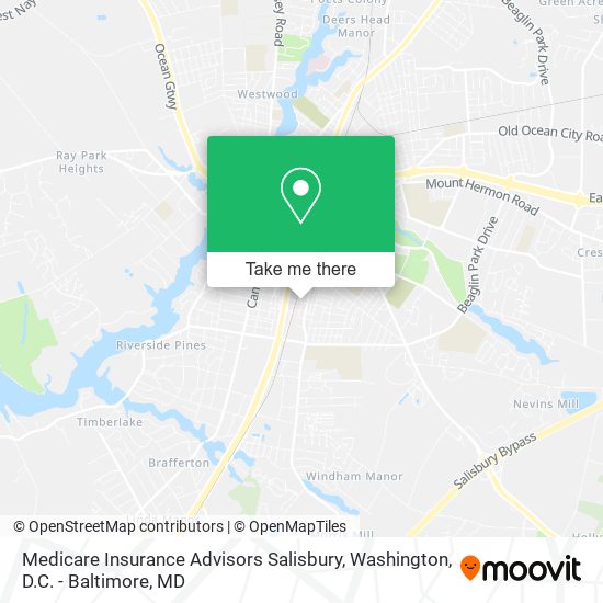 Mapa de Medicare Insurance Advisors Salisbury