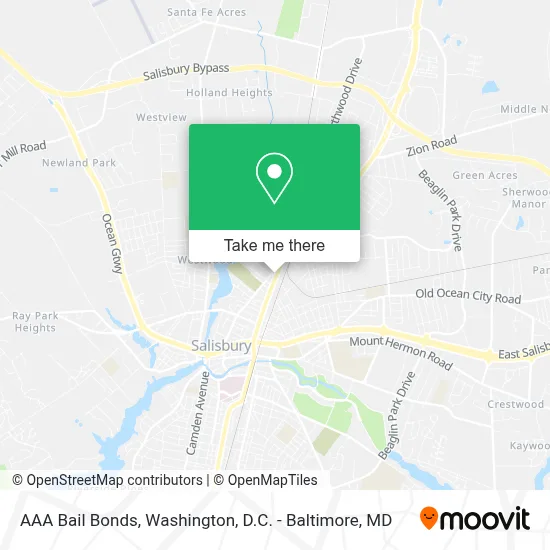 AAA Bail Bonds map