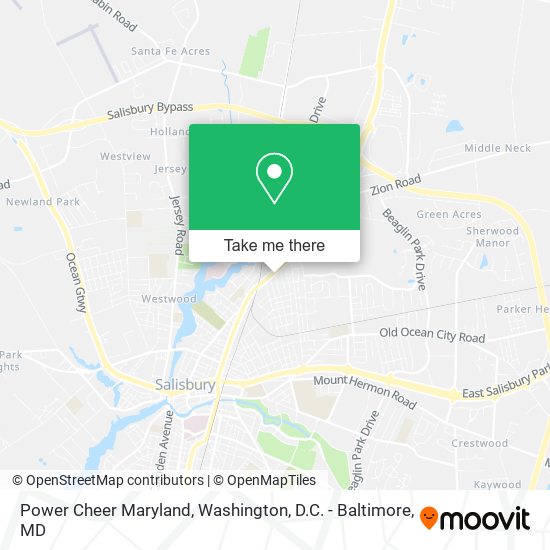 Mapa de Power Cheer Maryland