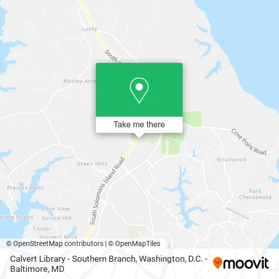Calvert Library - Southern Branch map