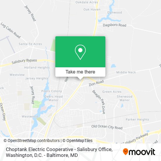 Mapa de Choptank Electric Cooperative - Salisbury Office