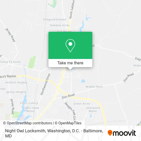 Night Owl Locksmith map