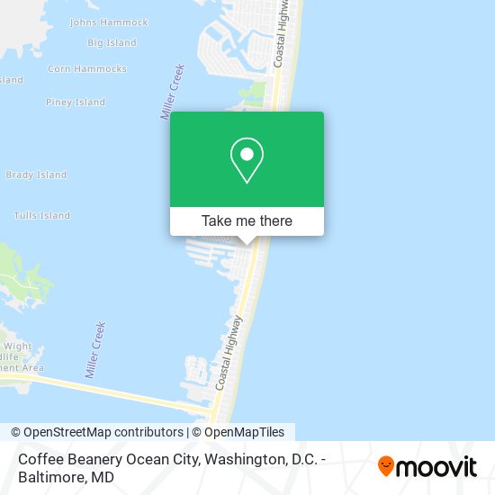 Coffee Beanery Ocean City map