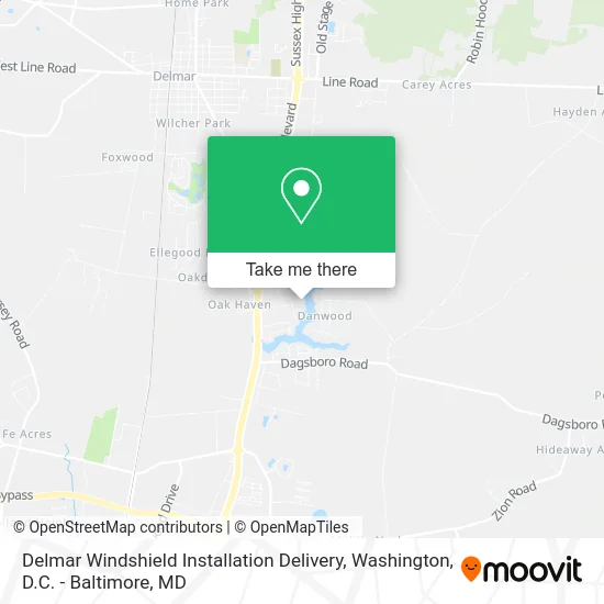 Delmar Windshield Installation Delivery map
