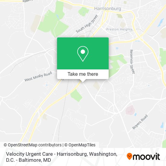 Velocity Urgent Care - Harrisonburg map