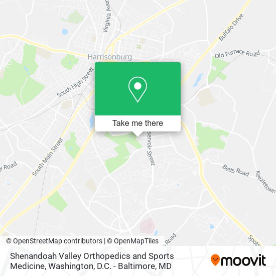 Shenandoah Valley Orthopedics and Sports Medicine map
