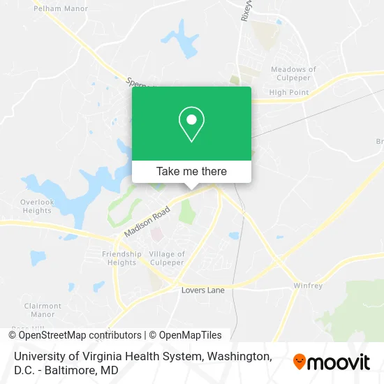 University of Virginia Health System map