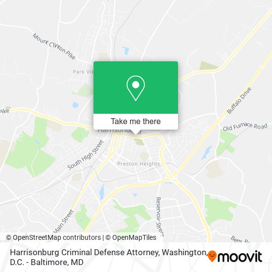 Mapa de Harrisonburg Criminal Defense Attorney