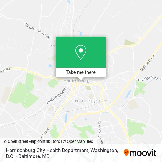Harrisonburg City Health Department map