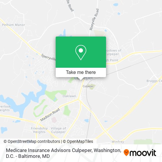 Mapa de Medicare Insurance Advisors Culpeper