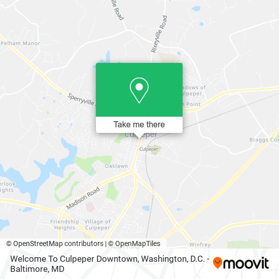 Mapa de Welcome To Culpeper Downtown