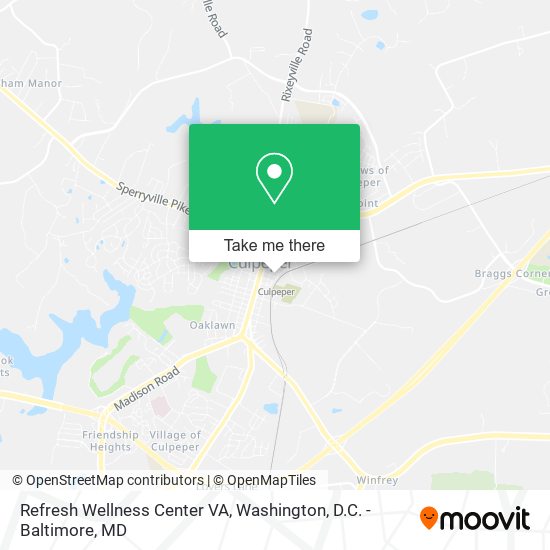 Refresh Wellness Center VA map