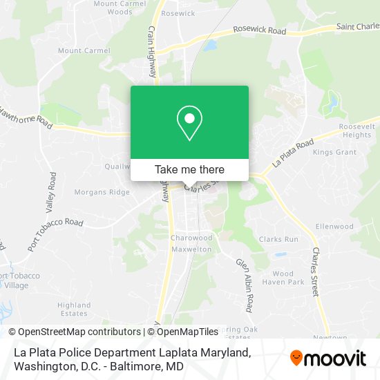 Mapa de La Plata Police Department Laplata Maryland