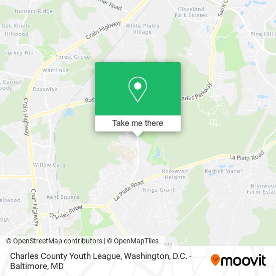 Mapa de Charles County Youth League