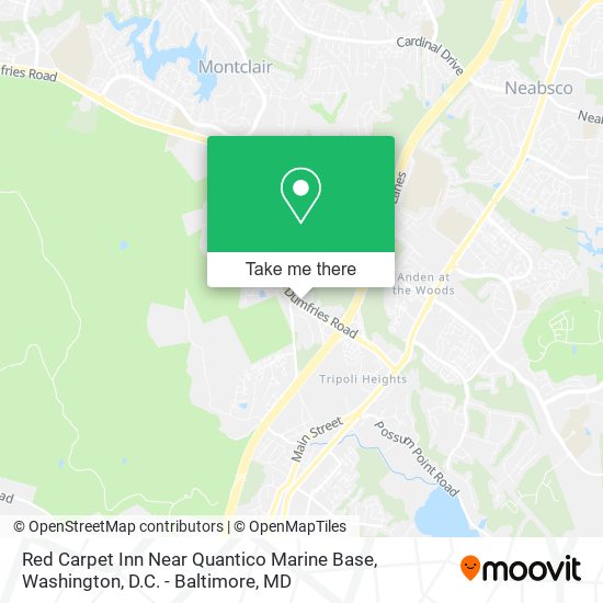 Mapa de Red Carpet Inn Near Quantico Marine Base