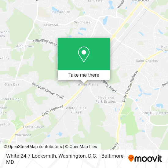 White 24 7 Locksmith map