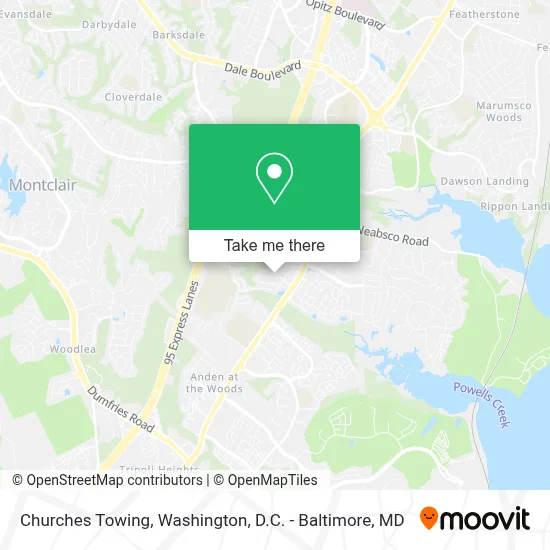 Churches Towing map