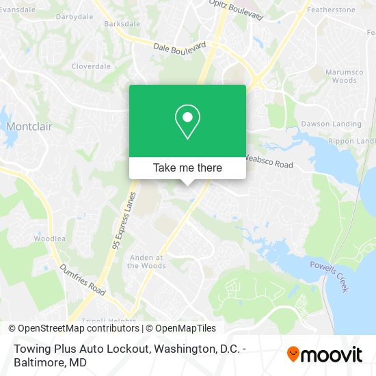 Towing Plus Auto Lockout map