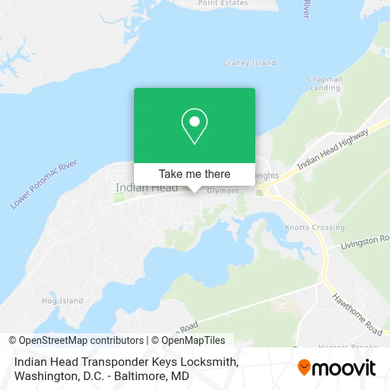 Indian Head Transponder Keys Locksmith map