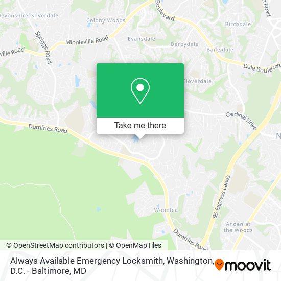 Mapa de Always Available Emergency Locksmith